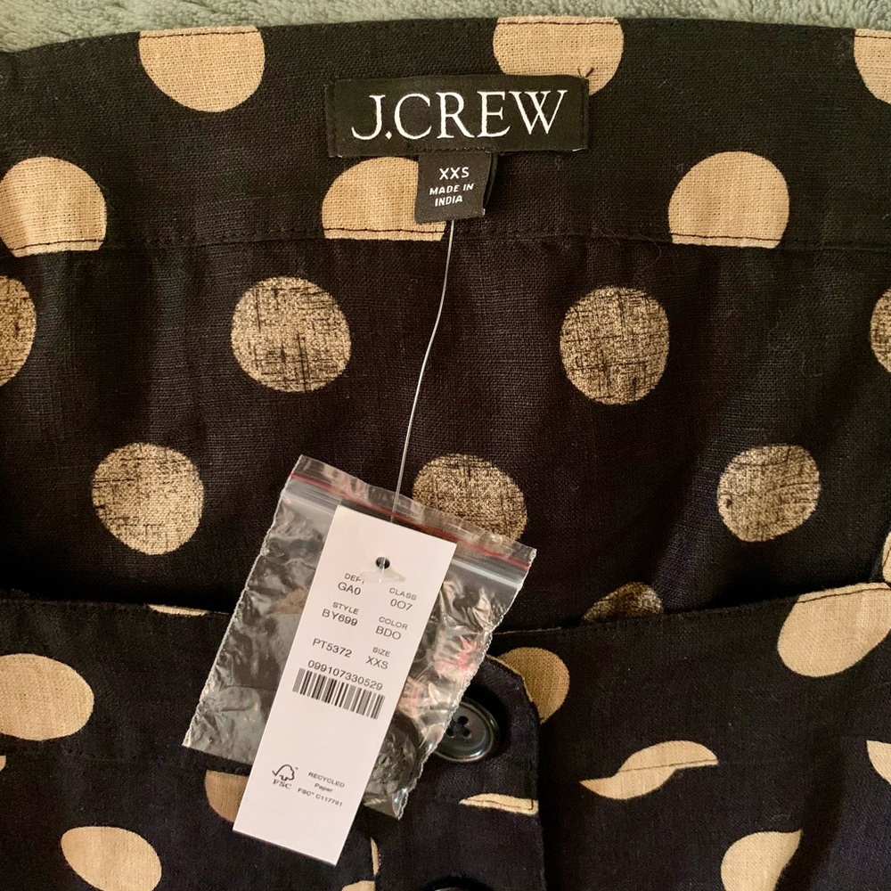 NWT J Crew Square Neck Polka Dot Linen Blouse - Picture 5 of 6